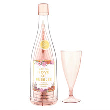 Load image into Gallery viewer, Acrylic Champagne Bottle Set - 5 Stackable Glasses - Love of Bubbles
