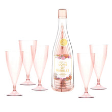 Load image into Gallery viewer, Acrylic Champagne Bottle Set - 5 Stackable Glasses - Love of Bubbles
