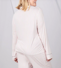 Load image into Gallery viewer, Lucy Long Sleeve Button-Up Top - Pink Stripe - FINAL SALE
