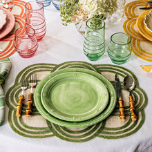 Load image into Gallery viewer, Juliska Berry &amp; Thread Melamine Seagrass  dinner and salad plate on a set table
