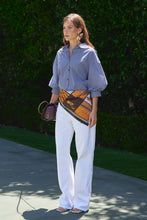 Load image into Gallery viewer, Striped Balloon Sleeve Shirt side view showing full sleeves 
