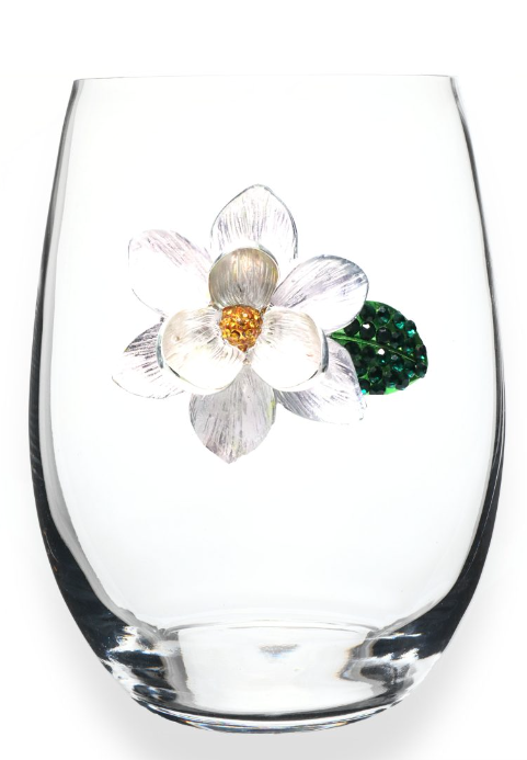 Magnolia Jeweled Stemless Glass