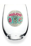 Mahjong Jeweled Stemless Glass