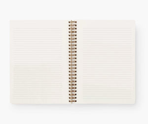 Open Spiral Notebook with lines