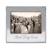 Load image into Gallery viewer, silver colored frame with Best day ever engraved on it
