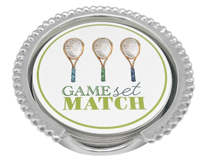 Mariposa Game, Set, Match Tennis Beaded Coaster Set