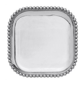 Mariposa Initial Pearled Square Platter - FINAL SALE