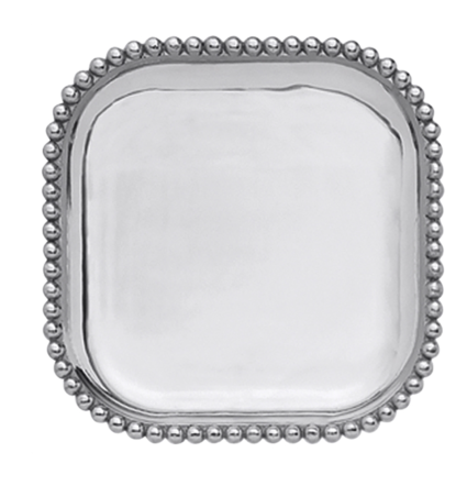 Mariposa Initial Pearled Square Platter - FINAL SALE