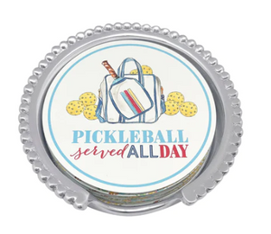 Mariposa Pickleball Served All Day Beaded Coaster Set