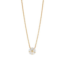Load image into Gallery viewer, gold chain necklace with mother of pearl flower shaped pendant 
