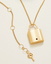 Load image into Gallery viewer, Mini Padlock Locket Necklace 18&quot; Gold

