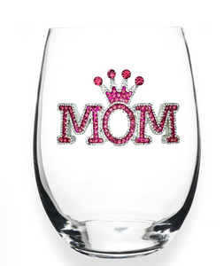 Mom Jeweled Stemless Glass