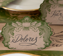 Load image into Gallery viewer, Moss Fable Toile Place Card
