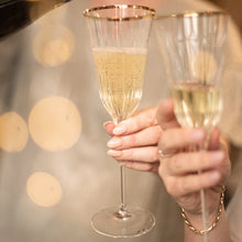Load image into Gallery viewer, Vietri Natalia Gold Champagne Glass
