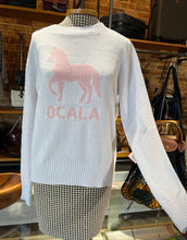 Load image into Gallery viewer, Ocala Horse Crewneck Sweater - White w/ Pink
