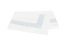 Load image into Gallery viewer, Matouk Ophelia flat sheet with light blue accents 

