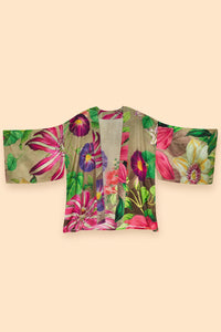 Oversized Botanicals Kimono Jacket Slate