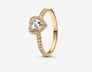 PANDORA Elevated Heart Ring - Gold Plated