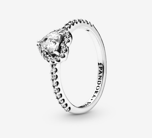 PANDORA Elevated Heart Ring - Silver