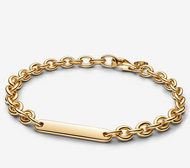 PANDORA Engravable Bar Link Bracelet - Gold