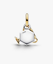 Load image into Gallery viewer, Gold and silver hexagonal pendant on a white background
