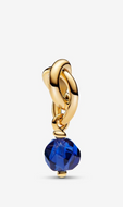 PANDORA Faceted Blue Eternity Circle Dangle Charm - 14k Gold