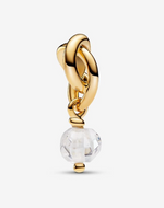PANDORA Faceted Clear Eternity Circle Dangle Charm (April)