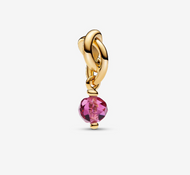 PANDORA Faceted Pink Eternity Circle Dangle Charm (October)