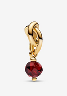 PANDORA Faceted True Red Eternity Circle Dangle Charm - 14k gold