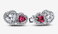PANDORA Halo Hearts Stud Earrings