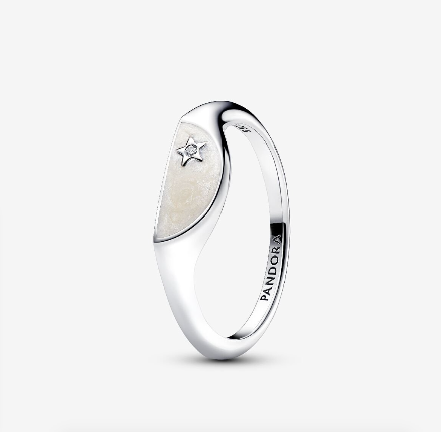 PANDORA ME Halved Enamel Signet Ring