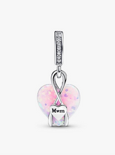 Load image into Gallery viewer, Heart-shaped pendant with 'Mom' engraving on a white background
