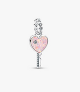 PANDORA Opalescent Heart Key Dangle Charm