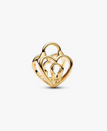 PANDORA Openwork Heart Padlock Charm - 14k Gold Plated