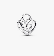 PANDORA Openwork Heart Padlock Charm - Silver