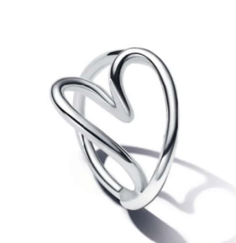 PANDORA Organically Shaped Heart Ring - Silver