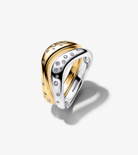 Load image into Gallery viewer, PANDORA Organically Shaped Two-Tone Stacking Rings
