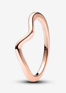 PANDORA Polished Wave Ring - Rose Gold