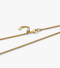 Load image into Gallery viewer, Gold rope chain necklace on a white background
