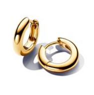 PANDORA Round Hoop Earrings - 14k Gold