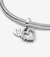 Load image into Gallery viewer, PANDORA Sparkling Heart Double Dangle Charm - Silver
