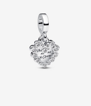 Load image into Gallery viewer, PANDORA Sparkling Heart Double Dangle Charm - Silver
