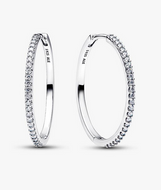 PANDORA Sparkling Hoop Earrings - Sterling Silver