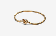 PANDORA Sparkling Infinity Heart Clasp Snake Chain Bracelet - Gold