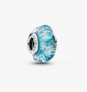PANDORA Turquoise Murano Glass & Glitter Charm