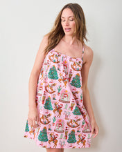 Load image into Gallery viewer, person wearing Cowboy Holiday Pink Boots Cami Nightgown
