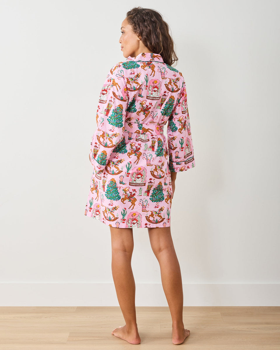 Printfresh Cowboy Holiday Pink Boots Getting Ready Robe – AGAPANTHUS