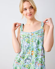 Load image into Gallery viewer, Front view of Printfresh Must Love Cats Back to Bed Night Gown in cornflower blue

