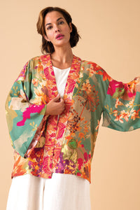 Birds and Blooms Kimono Jacket - Sage