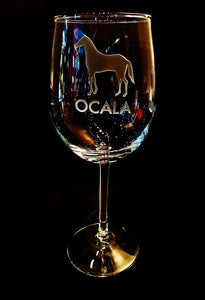 Ocala Horse Stemmed White Wine Glass - Single